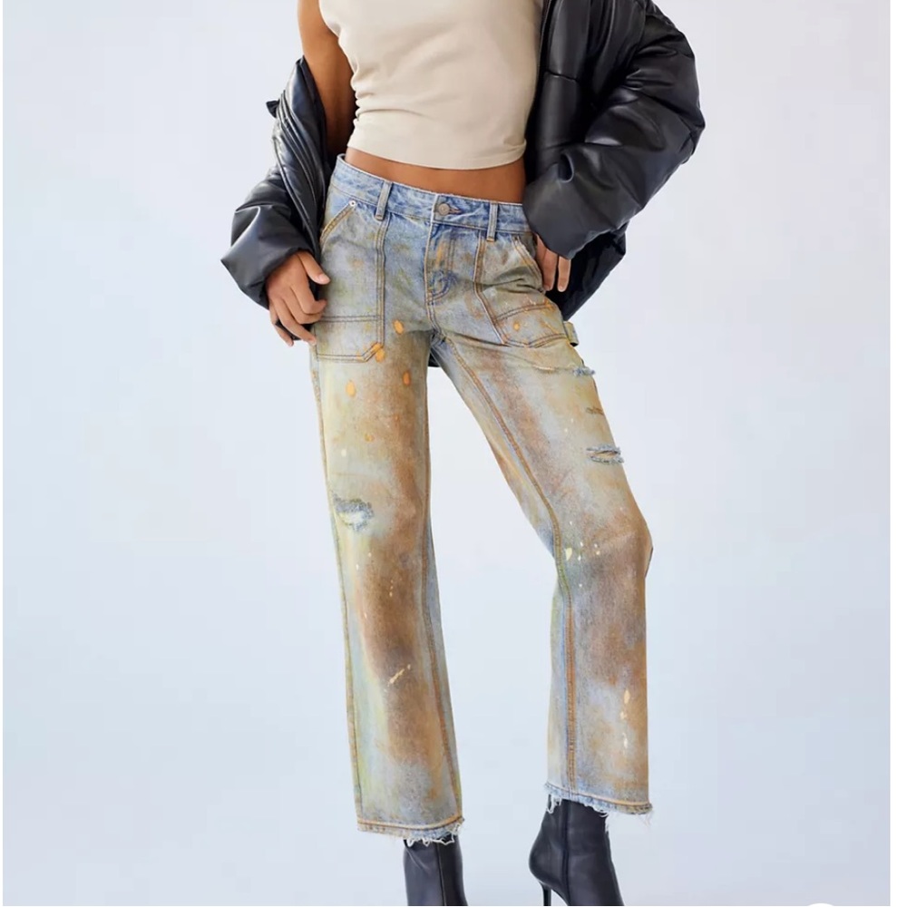 Urban Outfitters Mid-Rise Cowboy Jean - Dyed Distressed Size 27